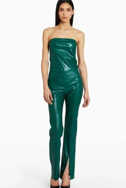 Callie Top In Faux Leather