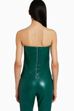 Callie Top In Faux Leather