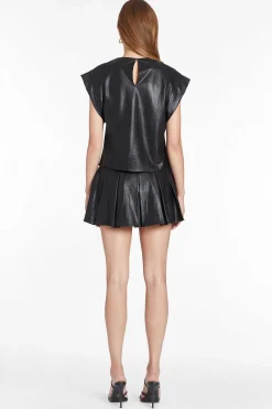 Edrina Top In Faux Leather