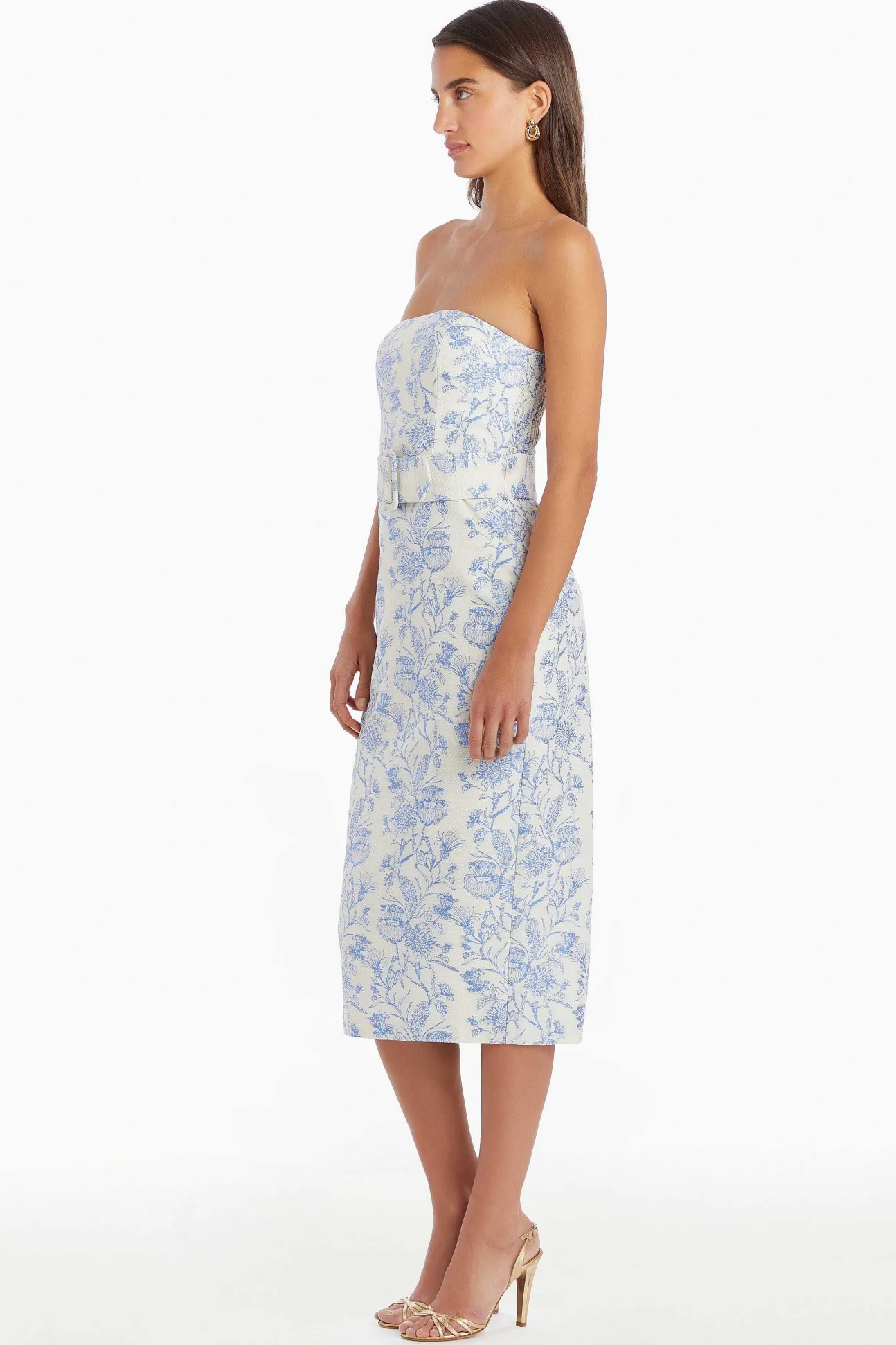 Fae Midi Dress In Toile Brocade