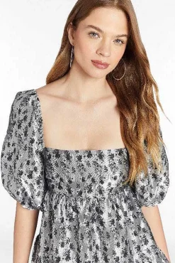 Maisie Dress In Metallic Brocade