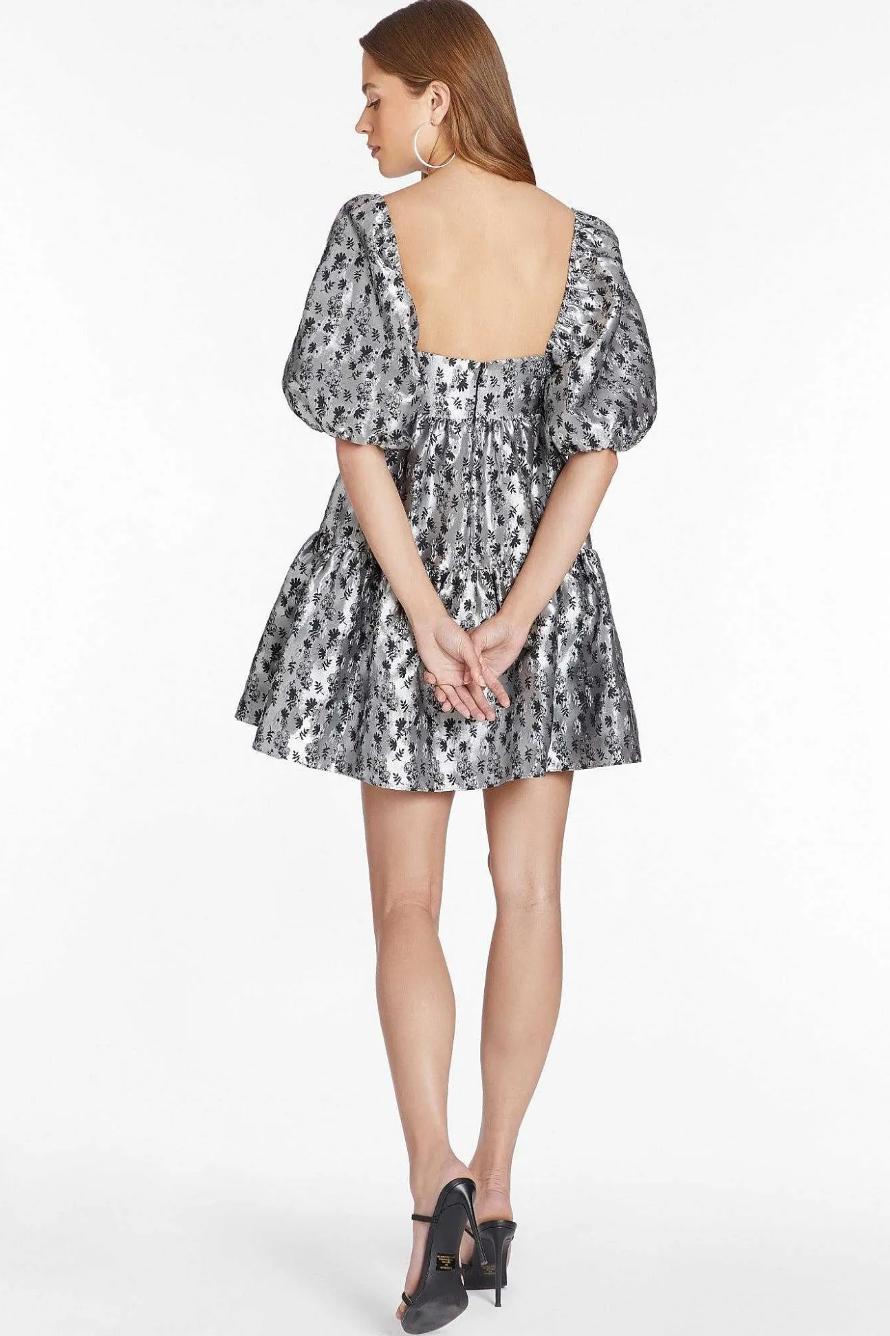 Maisie Dress In Metallic Brocade